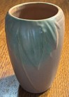 NELSON McCOY POTTERY - LEAVES & BERRIES - 6" GREEN & BROWN MATT VASE