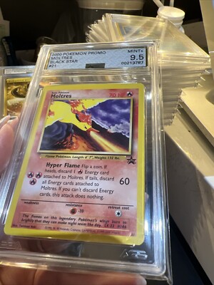 Vintage 2000 Pokemon Movie Black Star Promo #21 Moltres Graded AGS
