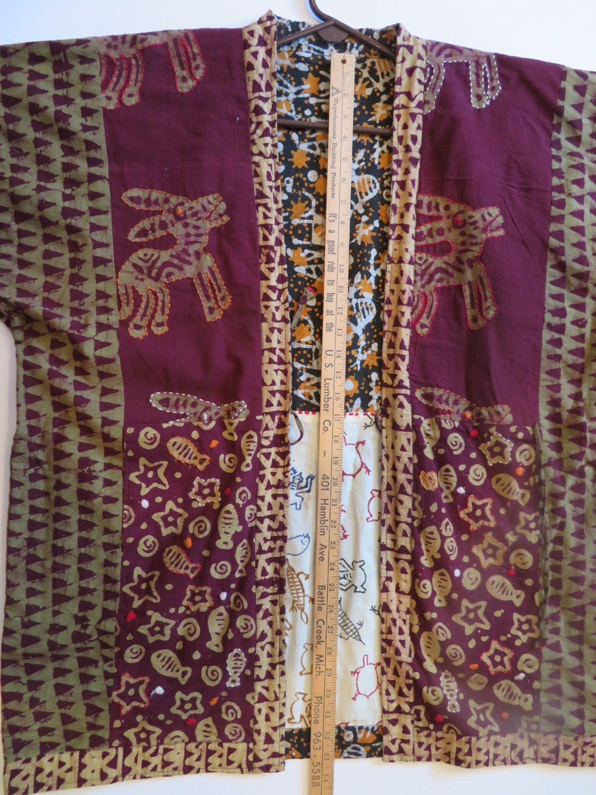 Vintage Unique Reversable Patchwork Poncho Shawl … - image 5