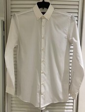 JF John Ferrar Men's Stretch Dress Shirt 14-14 1/2 - 32/33 Pure White A 