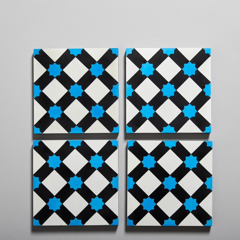 200x200mm Marrakech Blue Handmade Encaustic tile x12 (1 box) - Image 2 of 2