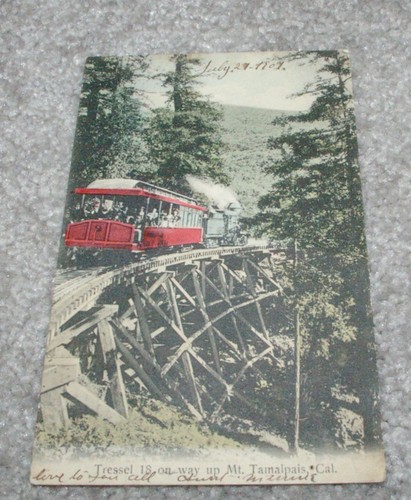 19 Mainly 1920 & Older Mt Tamalpais California Postcards Railroad Train Views - Picture 7 of 9