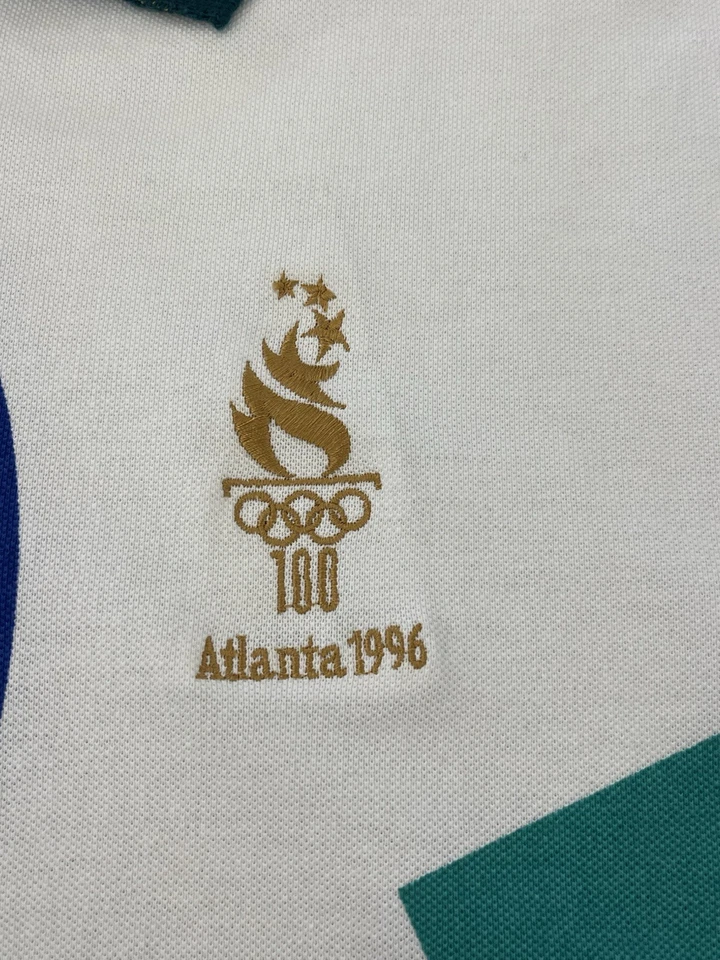 Винтажная футболка-поло Atlanta 1996 Olympic Games Blue Ring Hanes размер M 90-е США винтаж - Изображение 2 из 4