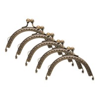 5 StüCk Metall-GeldböRsenrahmen, 8,5Cm Retro-Bogen-Kussverschlussrahmen (Bronze)