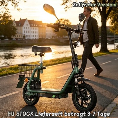 48V 13AH Mit Straßenzulassung 12'' Elektroroller mit Sitz E-Scooter TWOFISH M5PRO