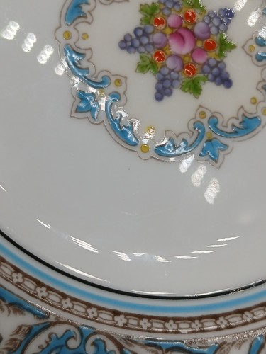 4 Wedgwood Turquoise Florentine (Fruit Center) 6.75" Bread & Butter Plates - Picture 5 of 24