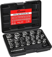 Bolt Extractor Set, 21PCS Easy Out Bolt Extractor Kit, 3/8" Drive Impact Strippe