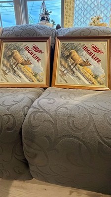 Pair of Vintage Miller High Life Challenge Elk Wildlife Series Mirrors