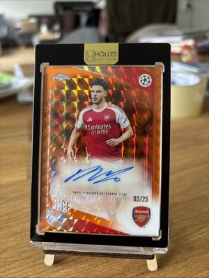 2025-26 Topps Chrome UCC Declan Rice Auto Orange Geometric Refr #20/25 O651