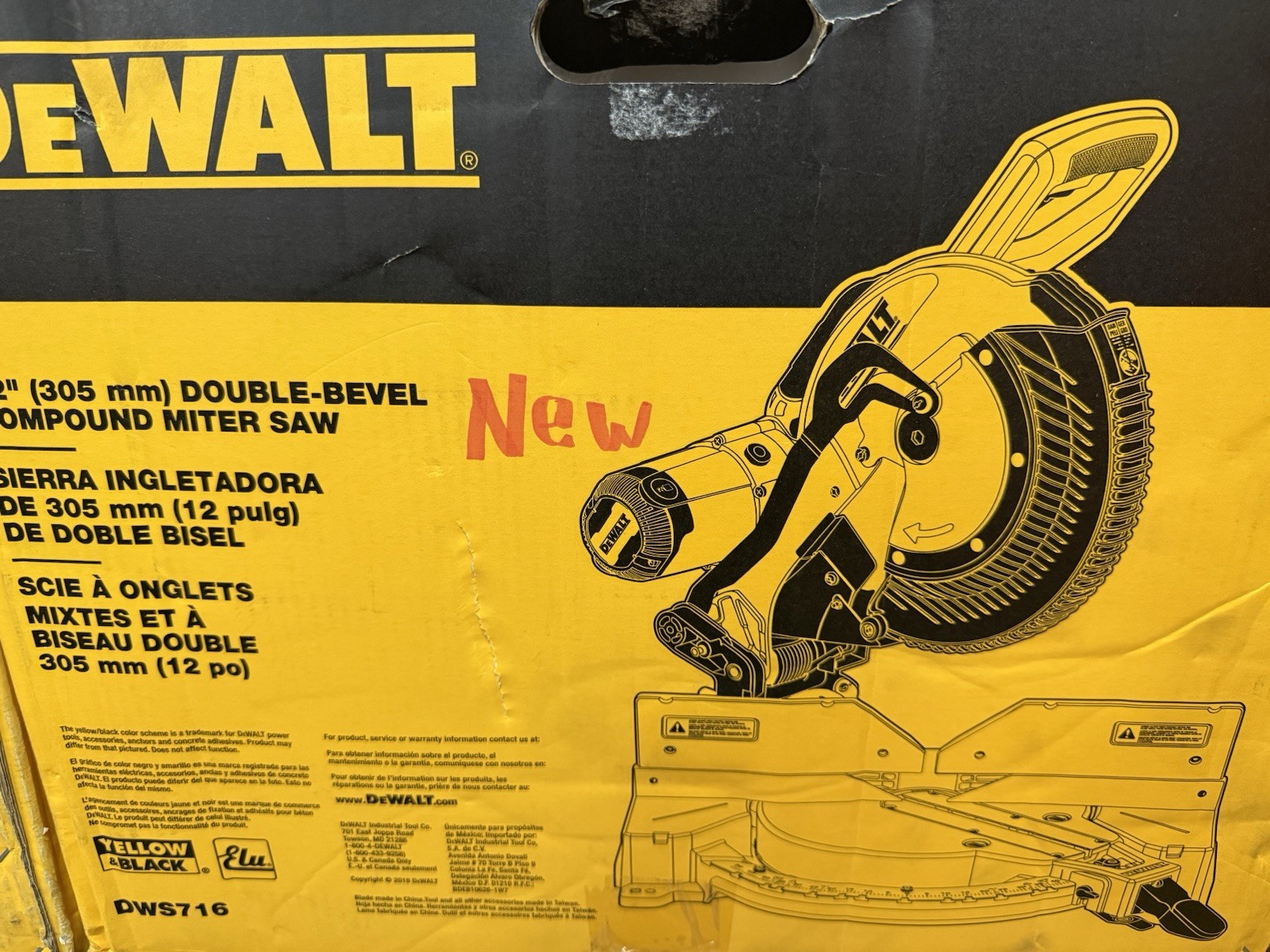 DeWalt 15AMP Corded 12&rdquo; Compound Double Bevel Miter Saw - DWS716 (New)