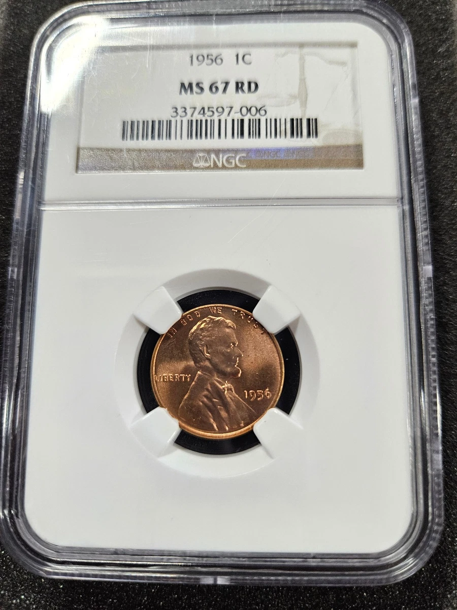 Uncirculated MS 67 Graded 1956 Lincoln Wheat US Small Cents (1909