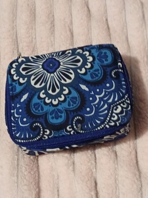 Vera Bradley Blue Tapestry Pill Case And double Eye Glass Case