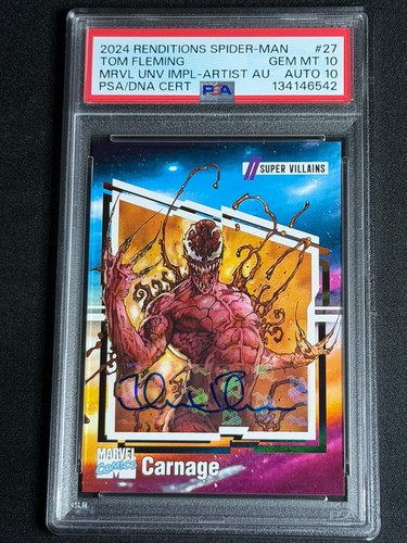 2024 Marvel Renditions Impel Tom Fleming Artist Auto Carnage #27 PSA 10 AUTO 10