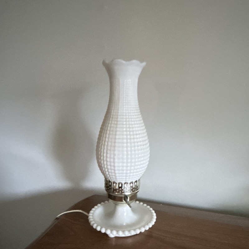 White Corded Table Lamp with Wall Switch Control Style for Adults