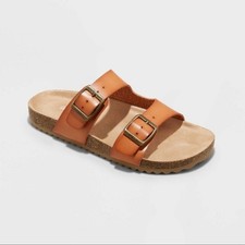 Cat and Jack Drew Kids Solid Footbed Double Buckle Strap Sandals Size: 13