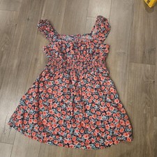 Old Navy Dress Women Large Pink Floral Sheath Short Elastic Waist Cotton