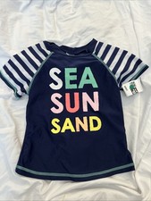 Cat Jack Girls' Size Small 6/6X Sea Sun Sand Rash Guard Swim Shirt NEW