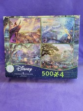 Disney Thomas Kinkade 4 Pack 500 Piece Puzzles Peter Pan Lion King Jungle Book