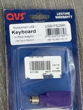 QVS Adapter USB Type-A Female to PS/2 Male Purple 1:1 Connection USB-PS2MK
