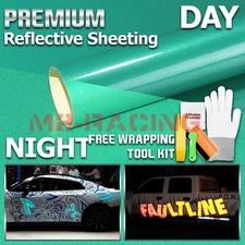 Reflective GREEN DIY Vinyl Car Wrap Sticker Decal Graphic Sign Adhesive Film