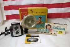 Vintage Kodak Brownie Starflex Outfit Camera Untested in Original Box Flashbulbs