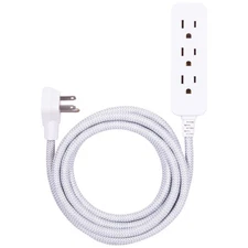10Ft. 3-Outlet Extension Cord, White/Gray – 39624