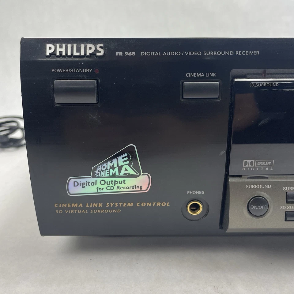 Philips FR968/17 Digital Audio/Video 100W 5.1-Ch Surround Stereo Receiver - Image 3 of 4