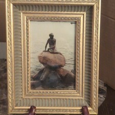 5x7 Framed Picture Of Denmark's Little Mermaid Statue