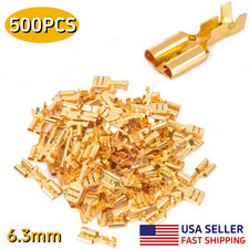 500pcs Non-insulated Quick Splice Wire Connector Female Spade Terminals 6.3mm US