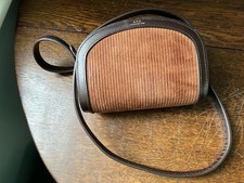 APC Demi-Lune Mini Leather and Corduroy Cross-Body Bag