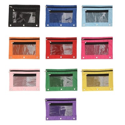 Pencil Box Pencil Bag 3 Rings Binders Pen Case File Bag Pencil Case Pen Bag
