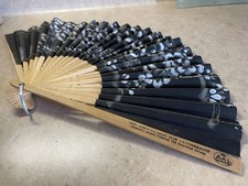 Vintage Bamboo  Paper Folding Hand Fan Aid Association for Lutherans AAL Japan