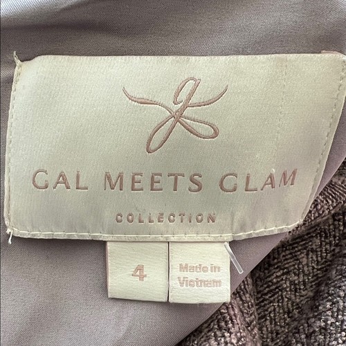 Gal Meets Glam Women's Agatha Dainty Pink Tweed Button Front A-Line Dress - Picture 10 of 10