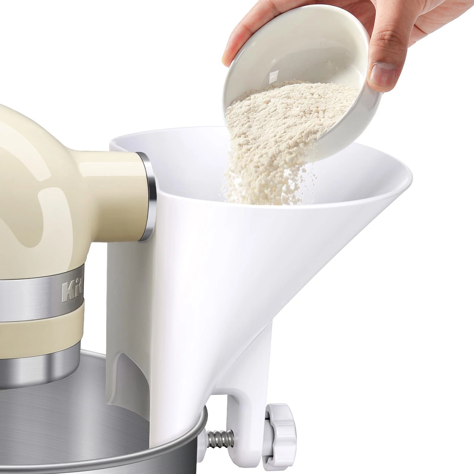 Flour Funnel for Kitchen Aid Mixer,KitchenAid and Attachments for Multiple St...