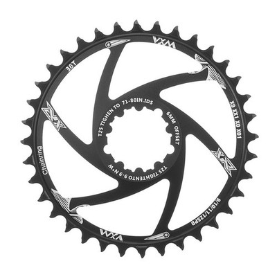 Stabiles MTB Single Speed Kettenblatt Direct Mount 6mm Offset Black Finish
