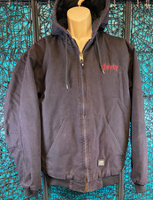 BERNE JACKET MENS L TALL BLACK CANVAS HOODED LINED HJ51BK INFINITY BRANDED