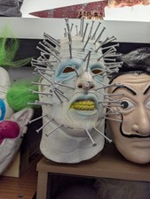 Hellraiser Pinhead Ghost Mask Full Head Latex Helmet Halloween Cosplay Props