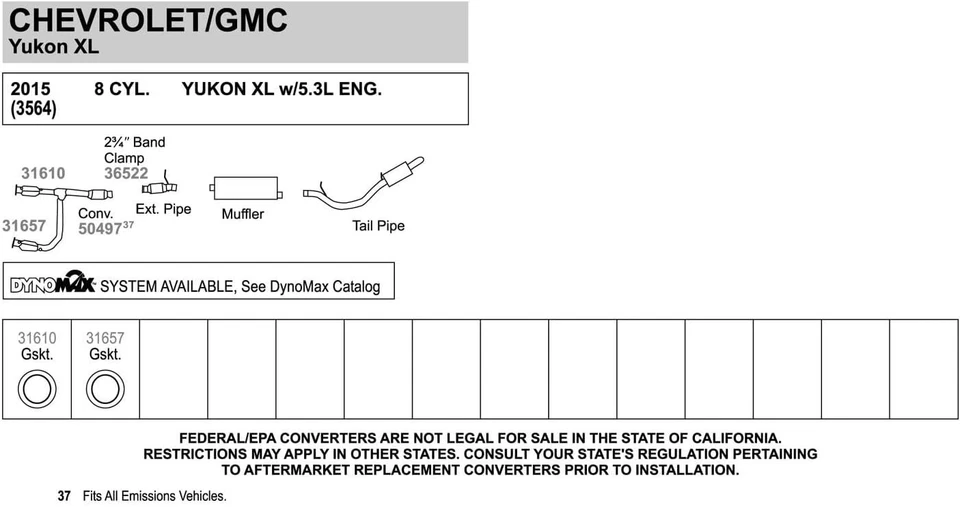 Abrazadera de escape Walker 36522 para Chevrolet Silverado 1500 metálica  Foto 2 de 4