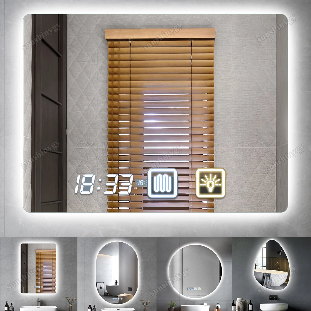 60/80cm LED Badspiegel mit Touch Beschlagfrei Beleuchtung Bad Wandspiegel HOT!