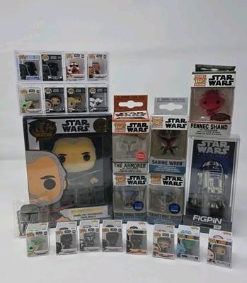 Star Wars Collectibles - Lot of 24 Funko Pops Pin/Mini/Pocket/Bitty 