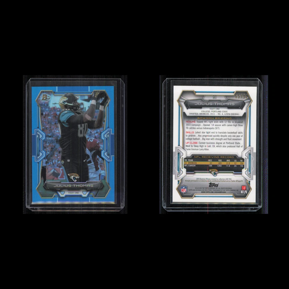 Julius Thomas /99 #34 2015 Bowman Veterans Blue Jacksonville Jaguars Football NM - Image 3 of 3