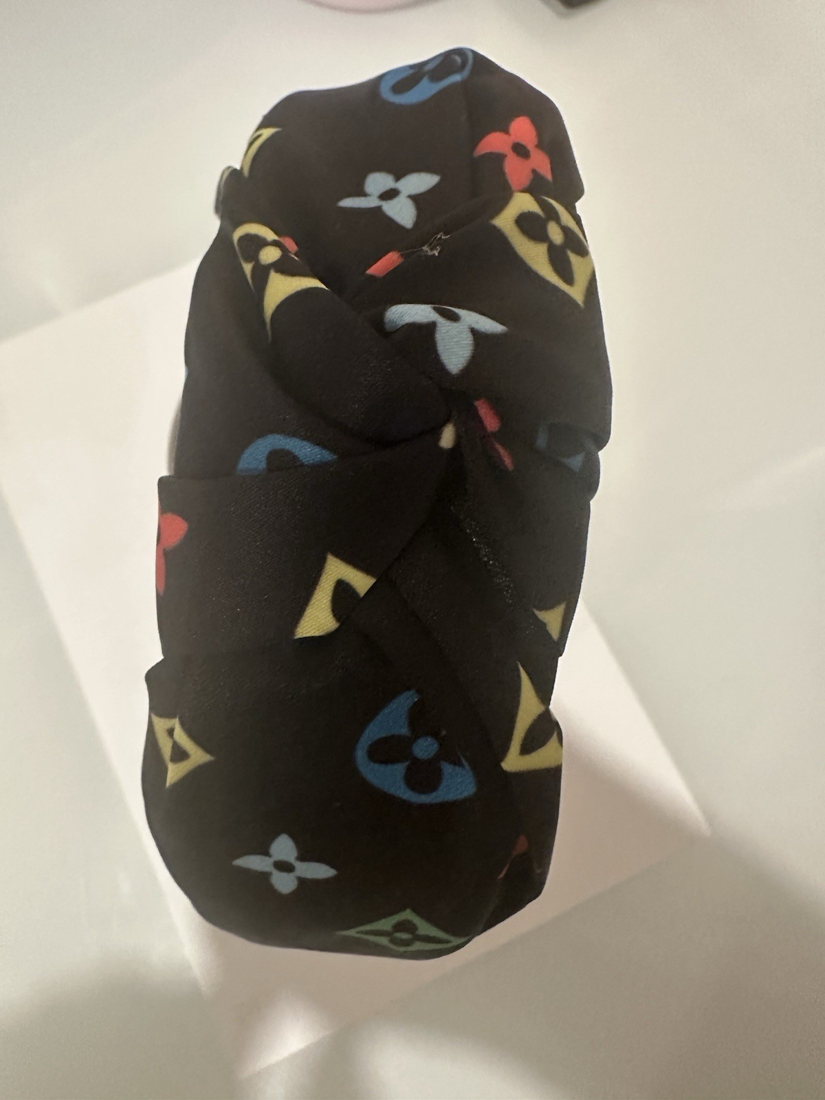Designer Geometric Pattern Black Multicolor  Fabric Headband for Women 