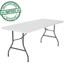 NEW! Cosco 6 Foot Premium Folding Table, Strong Steel Frame, White, Free Ship US