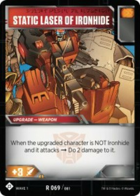 Set of 3 Transformers Trading Card Game Cards Static Laser of Ironhide R 069