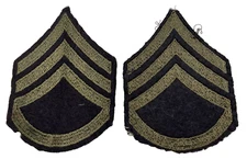 Original Post WWII U.S. ARMY STAFF SERGEANT Rayon & Wool Felt CHEVRONS PATCH