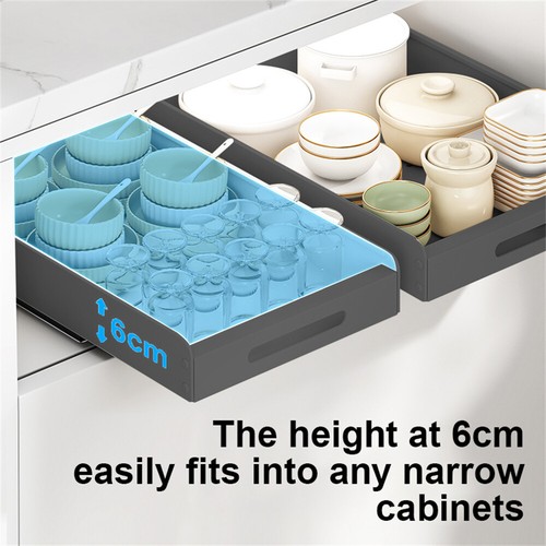 Pull Out Cabinet Organizer Expandable Slide Out Drawers Heavy Duty Storage Shelf - Picture 8 of 16