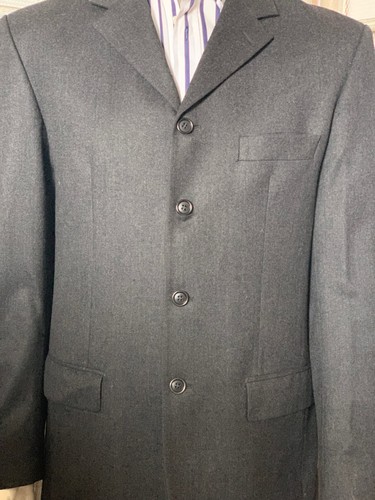 CARTIER Fine Italian Wool 4 button Blazer SZ 50L Black W/ Long Wallet - Picture 9 of 24