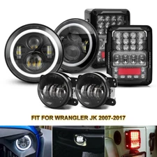 2007-2018 For Jeep Wrangler JK Combo LED Headlights /Tail Lights /Fog Lamps Sets