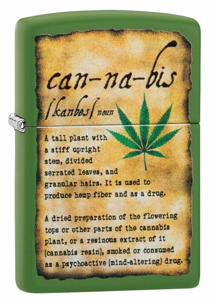 ZIPPO Cannabis Definition Matte Green Lighter