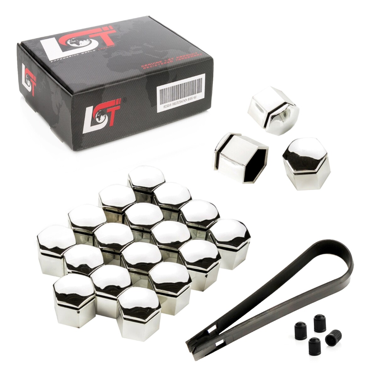 20X Wheel Nut Caps Chrome 19 Mm For RENAULT